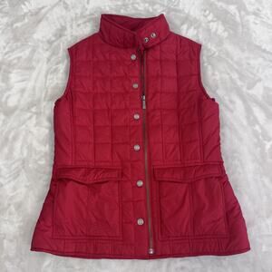 Dubarry Vest Womens UK 10 US Small Red Quilted Equestrian Old Money Preppy